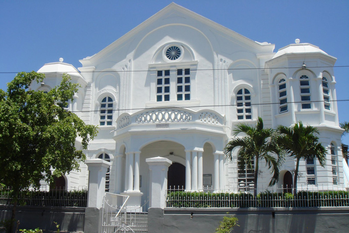 The Shaare Shalom Synagogue in downtown Kingston, Jamaica. (Dana Evan Kaplan)