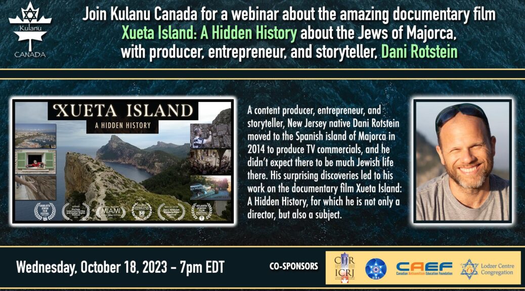 Kulanu Canada video of webinar Xueta Island: A Hidden History